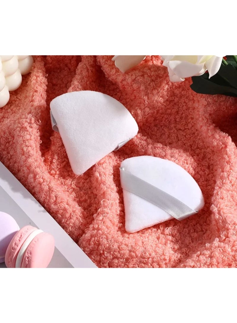 House of Aetheria ae 2 PCS Triangle White Powder Puffs Face Cosmetic Powder Puff Washable Reusable Soft Plush Powder Makeup Sponge - Image 5